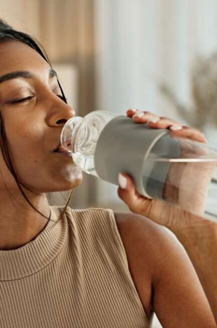 woman drinking water